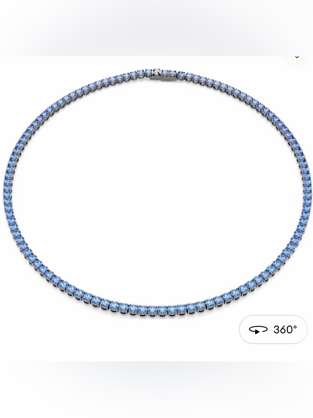 Matrix Tennis necklace
Round cut, Blue, Ruthenium plated